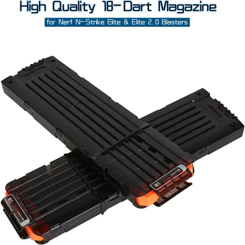 Miniatura 2 de Paquete de 2 cargadores de clip de recarga rápida de 18 dardos para Nerf N-Strike Elite Series (negro)