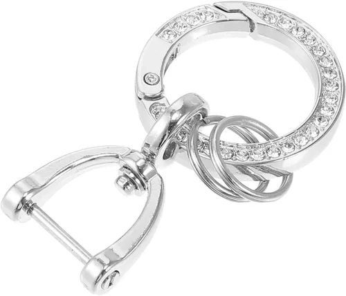Miniatura 8 de X AUTOHAUX Llavero de repuesto para llavero de automóvil para hombres y mujeres con anillo en forma de D, Tono dorado