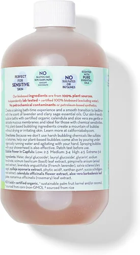Miniatura 2 de California Baby Baño de burbujas de lavanda calmante + lavado para bebés 100% a base de plantas Baño de burbujas 2 en 1 para niños + gel de baño