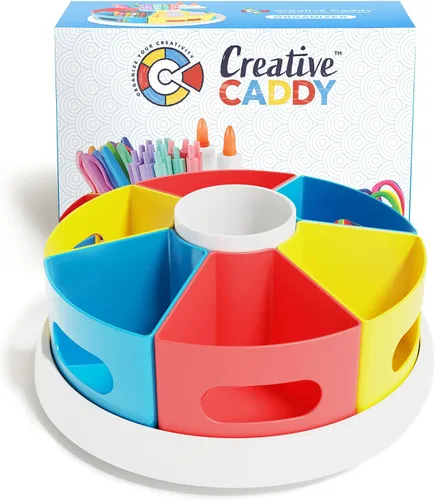 Organizador Giratorio de Suministros de Arte para Niños, Organizador de Crayones para Escritorio de Niños o Soporte de Lápices y Marcadores para