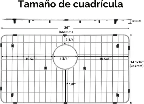 Miniatura 2 de Rejilla de fregadero de cocina y protectores de fregadero, rejillas de fregadero de acero inoxidable para la parte inferior de los fregaderos