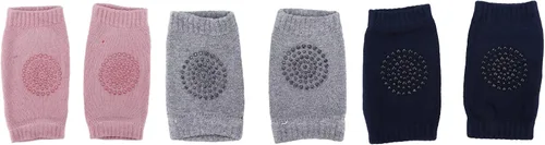 Miniatura 2 de 3 pares de protectores de rodilla para bebé que gatea la rodilla antideslizante algodón unisex bebé rodilla cómoda y transpirable para bebés