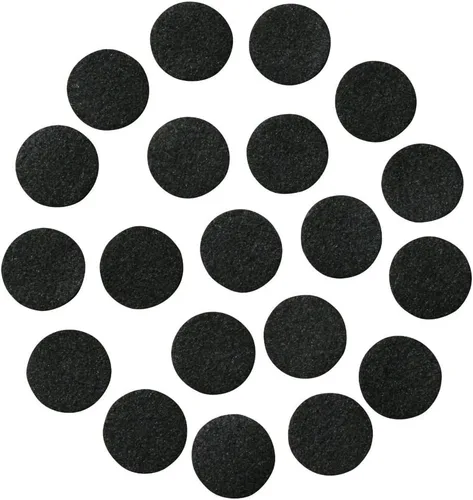 Miniatura 5 de Círculos de fieltro adhesivos negros: variedad de tamaños: ½", ¾", 1" o 1.5" de ancho; tamaños de paquete para precios al por mayor, calcomanías