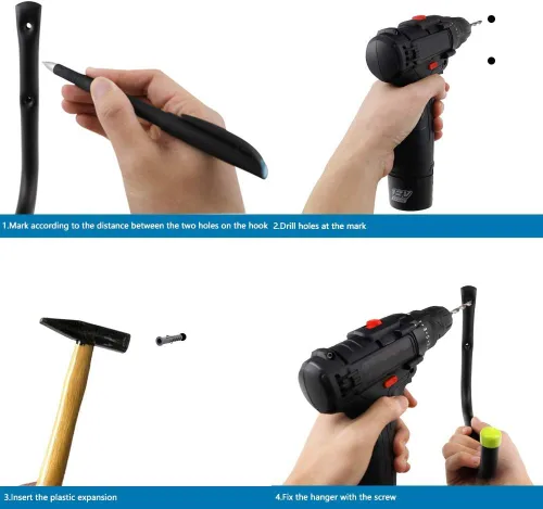 Miniatura 5 de Ganchos de organización de garaje resistentes para almacenamiento de garaje, ganchos de pared para herramientas de jardín, colgador de pared
