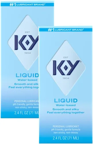 K-Y Liquid Classic - Fórmula a base de agua respetuosa con el cuerpo, lubricante personal de 2.4 onzas líquidas para sexo más húmedo para hombres,