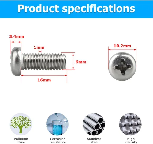 Miniatura 2 de YALOK Tornillos de cubierta Derby de acero inoxidable, kit de 5 pernos de cubierta Derby, kit de pernos de hardware M6x16 compatible con CVO Road
