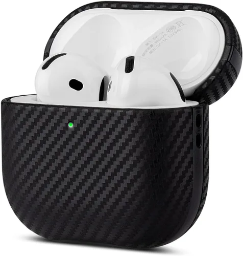 Funda de cuero Lopie para AirPods de 4ª Generación - Funda para AirPods 4 hecha a mano - Hecha de cuero real - Cubierta protectora de carcasa dura