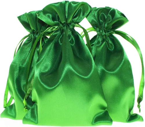 Miniatura 14 de Bolsas con cordón de satén azul bebé para regalo y recuerdo de boda, 5 x 8 pulgadas, 50 por paquete