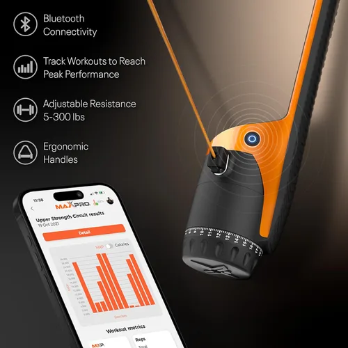 Miniatura 3 de MAXPRO gimnasio en casa, como se ve en Shark Tank, versátil, portátil, con Bluetooth, para entrenamiento de fuerza, HIIT, ejercicio cardiovascular