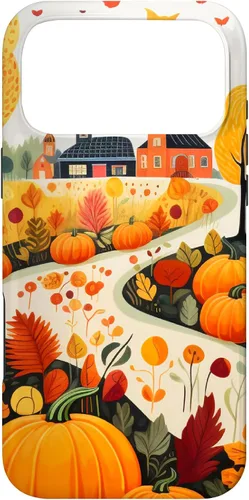 Miniatura 21 de iPhone 12 mini hojas otoño calabaza patrón otoño color hojas caso
