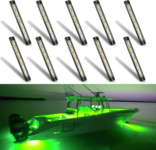 Miniatura 9 de Boaton Luces LED para pesca nocturna marina, luces interiores de cortesía para barco, sin necesidad de perforar, azul 10 piezas azul (Blue)