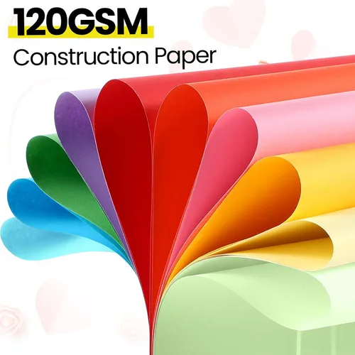 Miniatura 3 de Harloon 500 hojas de papel de construcción de colores surtidos a granel pesado tamaño A4 papel de construcción de color grueso cartulina de vuelta a