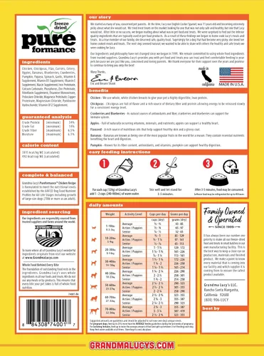 Miniatura 2 de GRANDMA LUCY'S 844211 Pureformance - Alimento de pollo sin granos para perros, 3 libras