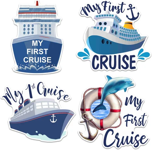 Miniatura 14 de Hoteam 4 piezas decoraciones magnéticas para puerta de crucero para parejas, imanes náuticos divertidos y resistentes al agua para marido y esposa