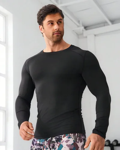 Miniatura 7 de FUXERT Camisa de sauna para hombre, de manga larga, traje de sauna para atrapar el calor, camisas de entrenamiento para mejorar el sudor, chaleco