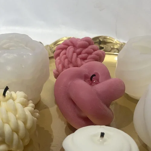 Miniatura 3 de Moldes de vela de hilo de silicona 3D para hacer velas, bricolaje, suéter, tipo piedra, molde de silicona, para hornear, hacer resina de cera