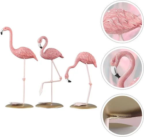 Miniatura 4 de IMIKEYA Adorno de flamenco para decoración del hogar, suministros para el hogar, flamenco, escultura, flamenco, decoración, flamenco, estatua