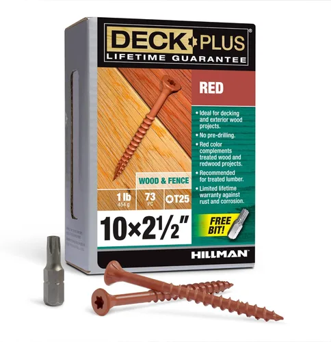 Miniatura 12 de Deck Plus Tornillos para valla y madera exterior con revestimiento epoxi de 3 pulgadas #10 x 3 Torx/Star Drive Incluido, rosca gruesa, tornillo