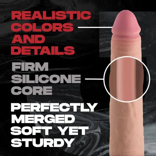 Miniatura 4 de Consolador realista de doble capa de silicona líquida FLEXISKIN con ventosa para jugar con manos libres, consolador ultrasuave para punto G