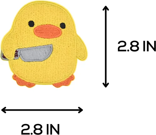 Miniatura 2 de 2 parches para planchar para ropa, lindo pato con tema de cuchillo, parches bordados para planchar para ropa, mochilas, jeans, camisa, chaqueta