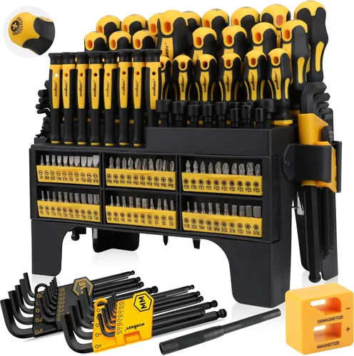 Miniatura 12 de HORUSDY Juego de destornilladores magnéticos de 11 piezas con estuche, 5 Phillips y 5 puntas de cabeza plana con magnetizador desmagnetizador juego