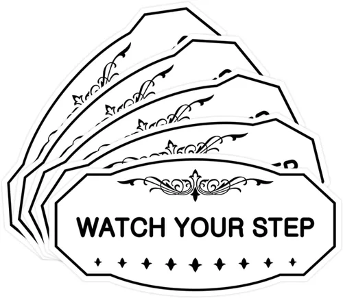 Miniatura 71 de Signs ByLITA Victorian Watch Your Step - Letrero de pared o puerta Material duradero y fácil instalación Señalización de seguridad (negro)