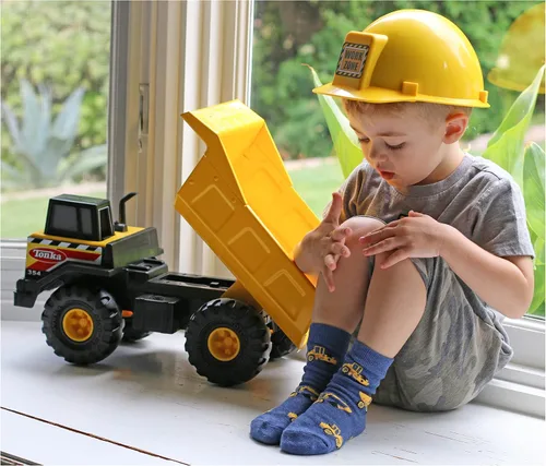 Miniatura 6 de Jefferies Socks Paquete de 6 pares de calcetines con patrón de construcción de granja para niños