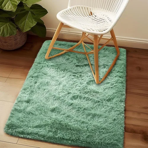Miniatura 136 de Awaytail Alfombra Esponjosa Lavable 2x3 Pies, Pura Negra Alfombra para Silla de Escritorio Antideslizante, Alfombra Supersuave para Niños