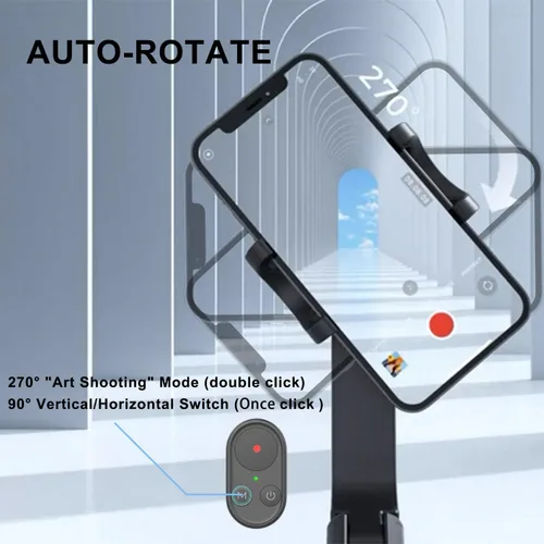 Miniatura 2 de Estabilizador de cardán para selfie, soporte para teléfono con trípode remoto inalámbrico, 1 eje, portátil, cardán para Tiktok Vlog Youtuber