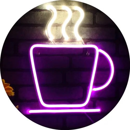 Miniatura 12 de ADVPRO Taza de café Tienda Flex Silicona LED Letrero de neón azul y rojo st16s33-fnu0041-br