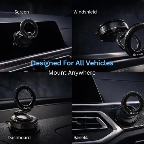 Miniatura 7 de GraviX Soporte magnético para teléfono de coche para MagSafe, potente imán, fuerte succión, brazo antivibración, tablero ajustable de 360° y soporte
