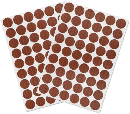 Miniatura 6 de Pegatinas autoadhesivas para agujeros de tornillo, tapas de cubierta de PVC, a prueba de polvo, para muebles de madera, 0.827 in, 2 hojas/108 Blanco