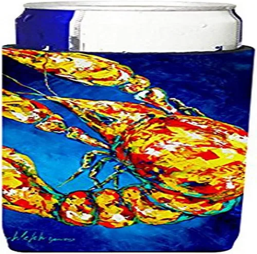 Caroline's Treasures MW1185MUK Big Boy on Blue Crawfish Ultra Hugger para latas delgadas, funda para enfriar, lavable a máquina, funda para bebidas,