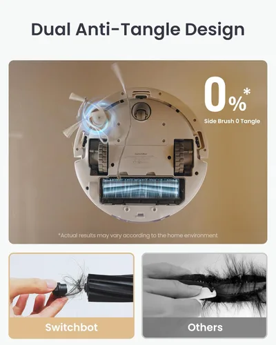 Miniatura 4 de SwitchBot Robot aspirador y trapeador K11+ con materia, succión de 6000 Pa, vaciado automático de manos libres de 90 días, navegación SUD, 3.6 Blanco