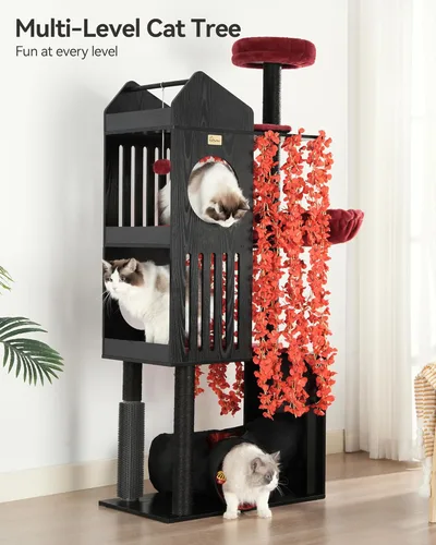 Miniatura 2 de FourFurPets Árbol Gótico para Gatos, Torre para Gatos de 67" para Gatos de Interior, Árbol para Gatos Maine Coon para Gatos Grandes de 20 libras+