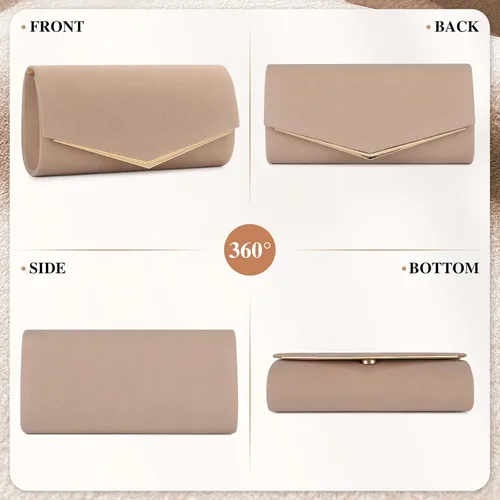 Miniatura 14 de Bolso de mano de terciopelo para mujer, bolso de noche formal negro, bolso de boda, bolso de ante rojo para baile de graduación, cóctel, fiesta