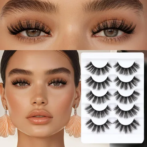 Miniatura 42 de Veleasha Pestañas postizas de manga puntiagudas, 100% hechas a mano, aspecto natural, pestañas postizas ligeras con banda transparente suave