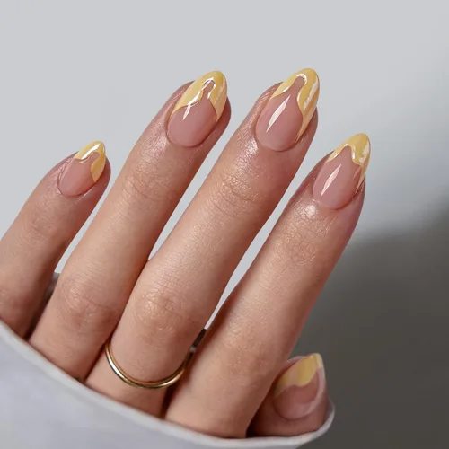 Miniatura 19 de BTArtbox Uñas Postizas Blancas Cortas a Presión - Uñas Postizas de Gel Suave en Forma de Almendra, Uñas Blancas con Pegamento para Uñas, Uñas