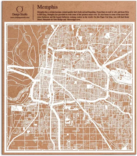 Miniatura 110 de O3 Design Studio Aberdeen - Mapa de papel cortado en papel blanco de 12 x 12 pulgadas