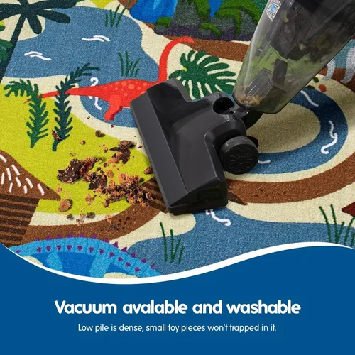 Miniatura 4 de Booooom Jackson Alfombra de Dinosaurio para Niños, Alfombra Prehistórica de Dinosaurio de Poliéster con Respaldo de Látex Antideslizante, Alfombras