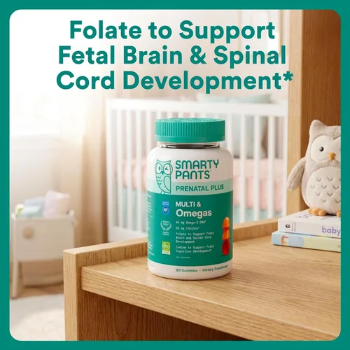 Miniatura 4 de SmartyPants Gomitas multivitamínicas prenatales - Fórmula mejorada: Omega 3 (DHA/EPA), metilfolato, biotina, vitamina D3, C, vitamina B12, B6