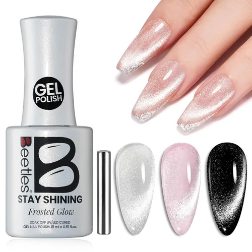 Miniatura 101 de Beetles - Esmalte de uñas de gel verde luminoso que brilla en la oscuridad, esmalte de uñas de gel que se absorbe con lámpara LED UV, arte de uñas