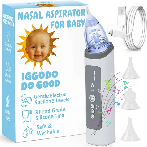 Aspirador nasal eléctrico para bebés - Productos elegibles para bebés HSA - Artículos elegibles para bebés FSA Solo succión eléctrica suave para la