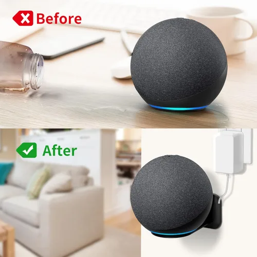 Miniatura 6 de HomeMount Soporte de pared de metal para Google Nest Mini y 4ª generación, soporte de pared para altavoz con gestión de cables para ocultar cables