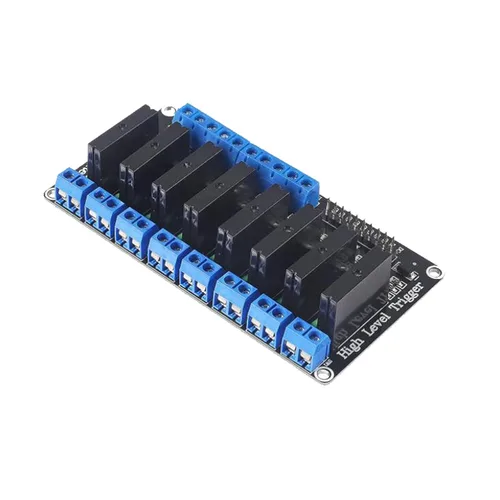 Disparador de alto nivel DC 5V del tablero del módulo de la retransmisión de estado sólido de 8 canales con el fusible