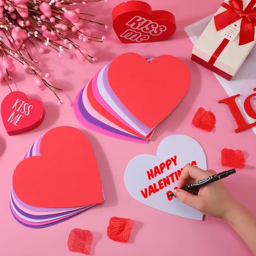 Miniatura 3 de Tatuo 120 calcomanías de corazón de espuma de 6 pulgadas a granel, autoadhesivas, corazones de espuma EVA, calcomanías mate y con purpurina