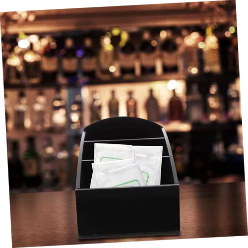 Miniatura 9 de Caja de té de hotel y soporte para azúcar, organizador de escritorio para paquetes de té y azúcar, solución de almacenamiento elegante de barra