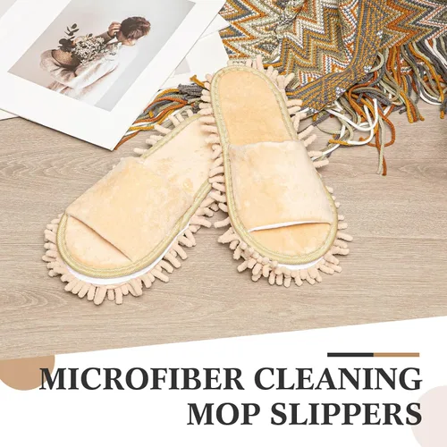Miniatura 5 de HooLing 10 pares de pantuflas unisex de microfibra para limpieza de suelos, lavables, desmontables, zapatos para trapeador de casa, zapatos