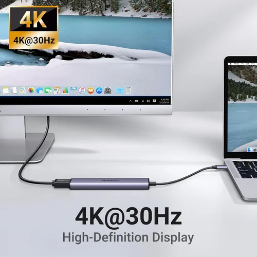 Miniatura 5 de UGREEN Adaptador multipuerto USB C 5 en 1 Revodok 105 4K HDMI, entrega de energía de 100 W, 3 puertos de datos USB-A, dongle USB C para MacBook