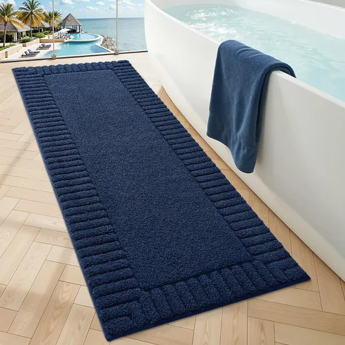Miniatura 10 de LUMI Alfombras de baño antideslizantes con parte trasera de goma, alfombra de baño de microfibra de felpa extrasuave, absorbente, lavable a máquina